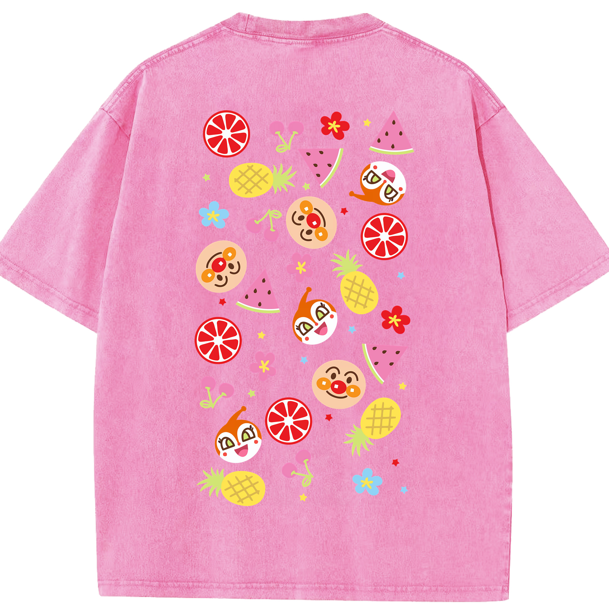 （画像用） アンパンマン Anpanman 綿100% ヴィンテージ風 半袖Tシャツ（背面プリント）